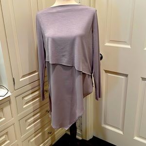BRAND NEW ZARA LIGHT GRAY ASYMMETRICAL HEM TUNIC TOP